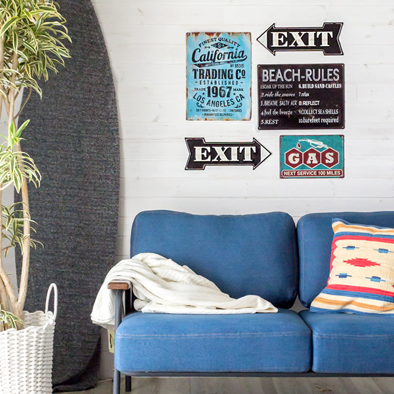 楽天市場】ヴィンテージ風 サインボード EXIT サインプレート