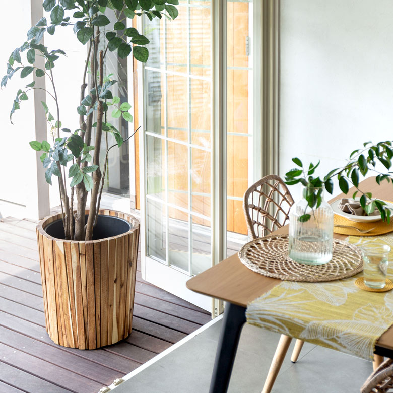 楽天市場】プランターカバー ウッドプランター Lサイズ 9号鉢 W46cm