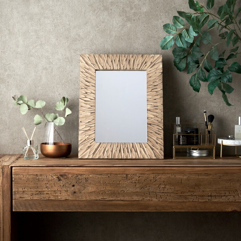 楽天市場】鏡 壁掛け鏡 立て掛け 4Way 木製 四角 長方形 四角形 約 W37