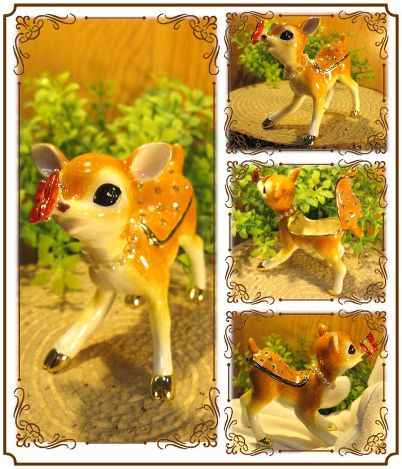 楽天市場】シカ 置物 バンビ 鹿 しか 小物入れ 可愛い 動物の小物入れ