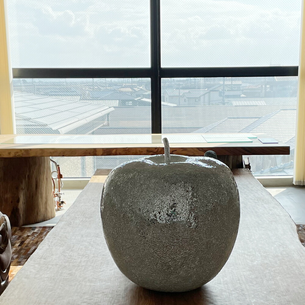 楽天市場】煌めきの白リンゴ アートオブジェ 中 インテリア オブジェ