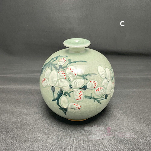 韓国磁器花瓶 慶尚北道 青松窯 共箱付き 管mpr 【公式通販】