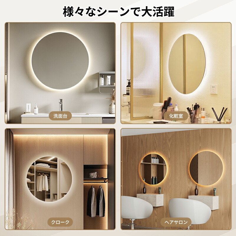 楽天市場】【ポイント15倍！】鏡 LEDライト 四角型 壁掛け ミラー 女優