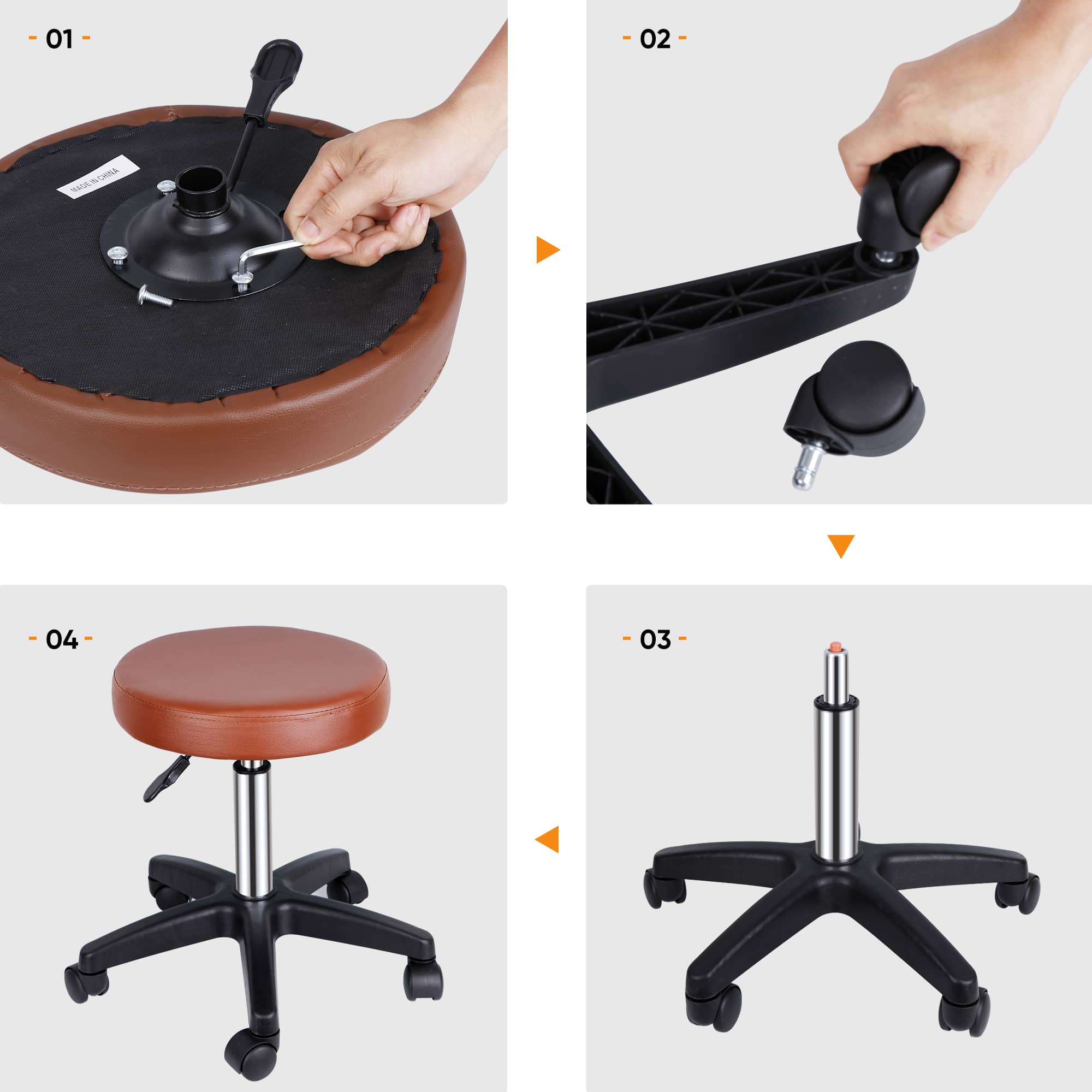 楽天市場】スツール キャスター付き 高さ調節可能 （選べる全3色