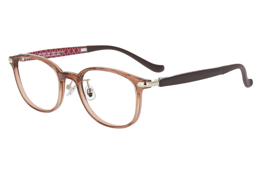 ブラウンフレームの度ありメガネ ケース付き ブラウンフレームの度あり