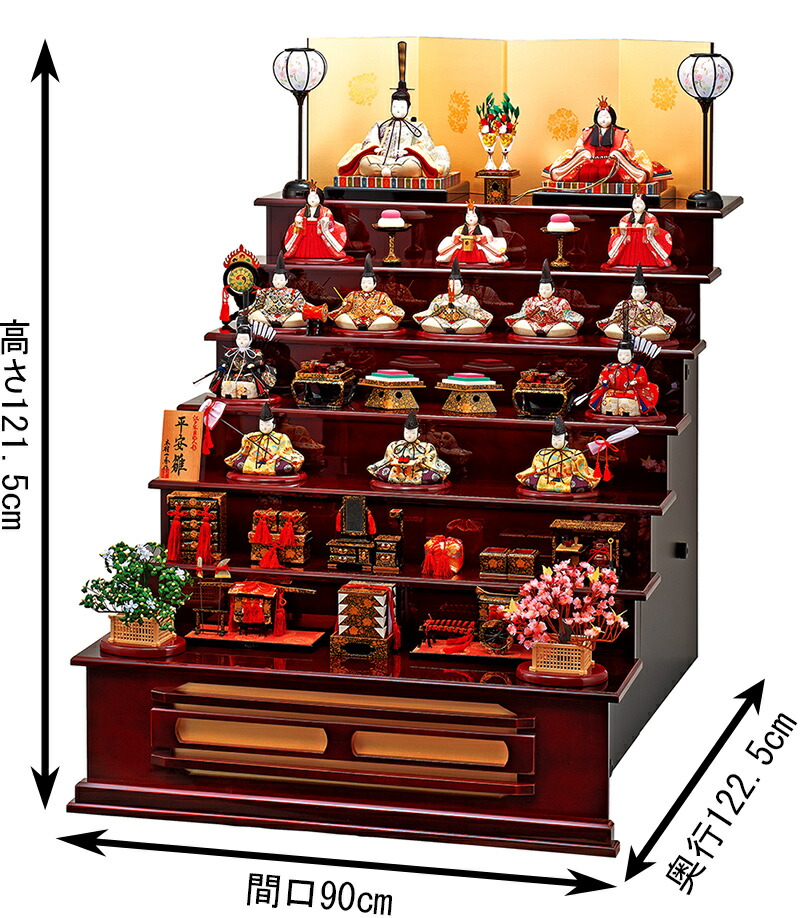 楽天市場】雛人形 一秀 ひな人形 木目込人形飾り 七段飾り 十五人飾り