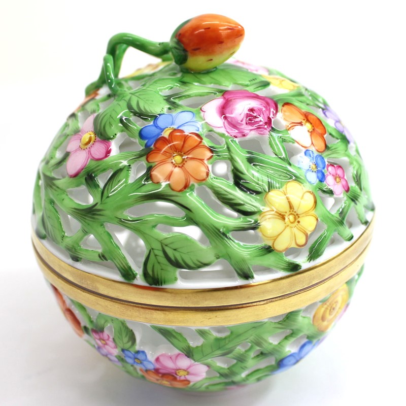 楽天市場】【Herend】ヘレンド 陶器 透かし ボンボン入れ 花柄 小物