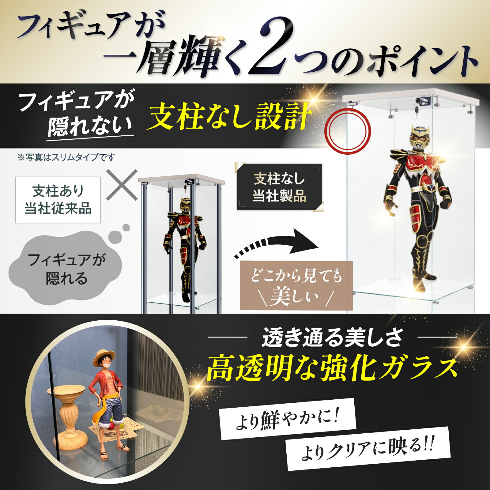 楽天市場】【生活グッズラボ】ショーケース ガラスケース 2段両扉