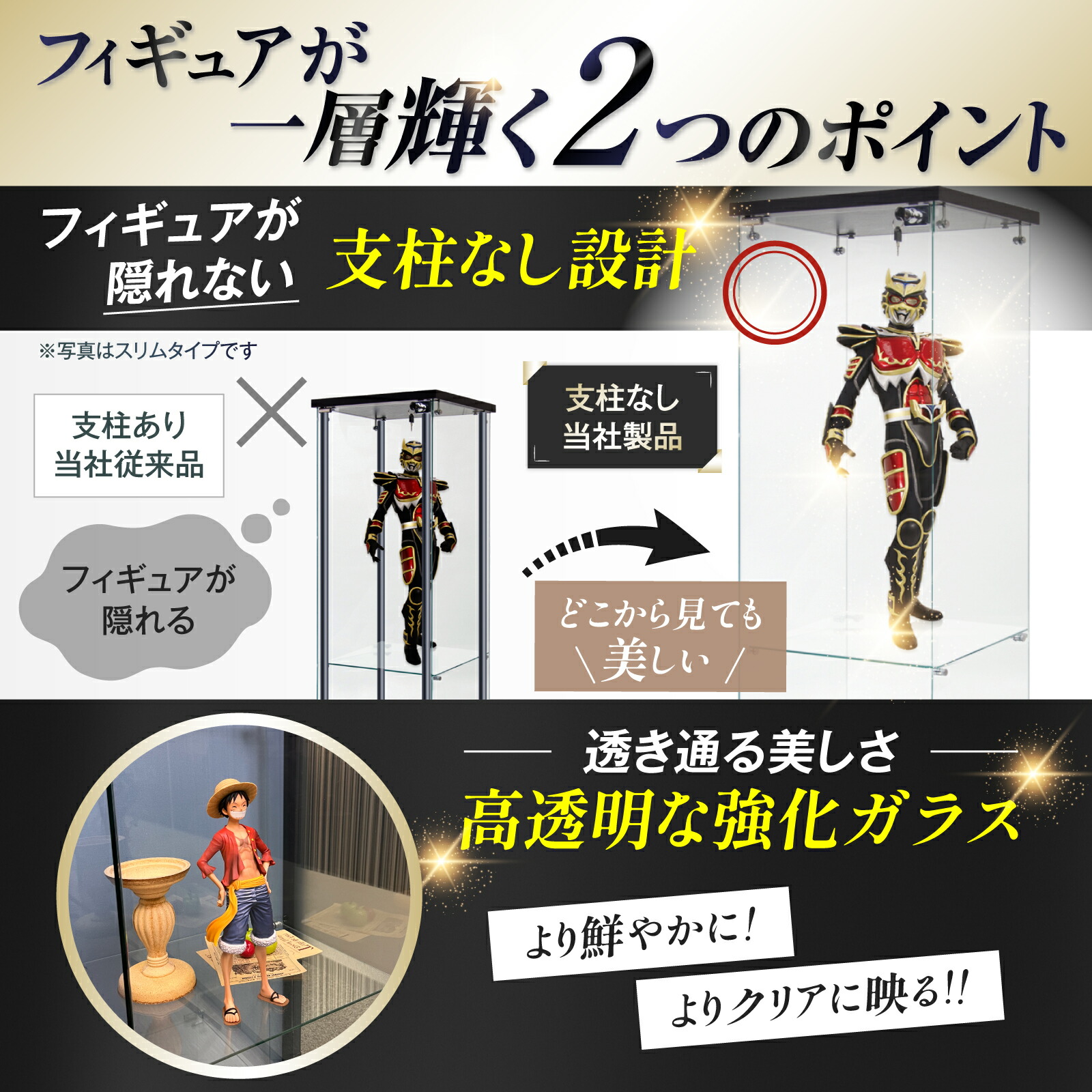 楽天市場】【生活グッズラボ】ショーケース ガラスケース 2段両扉