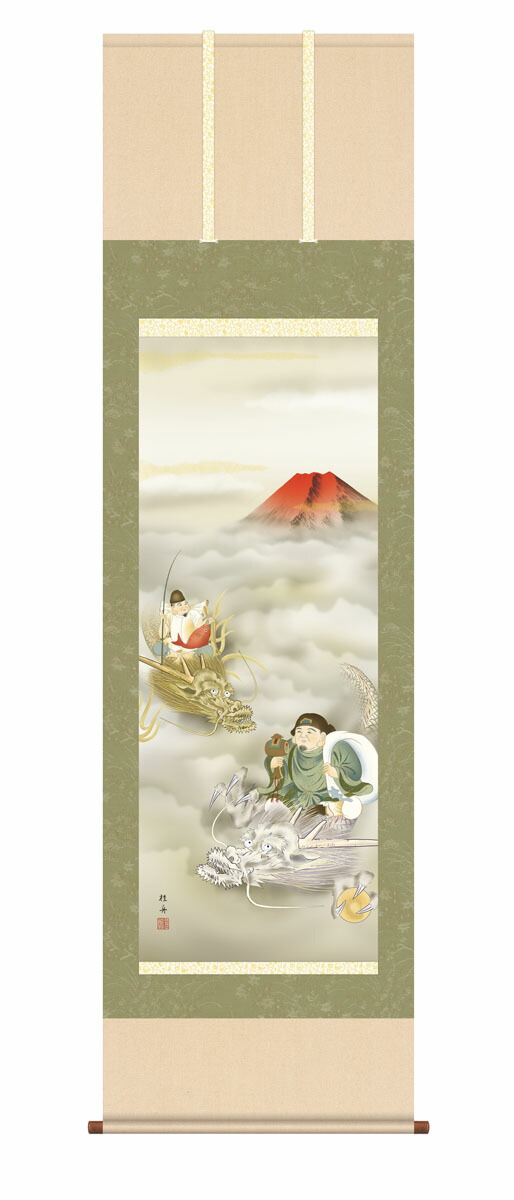 楽天市場】恵比寿大黒双龍図 掛軸 縁起物 開運 掛け軸 恵比寿 大黒天