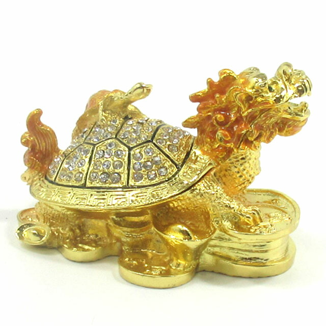 楽天市場】ロングイ 風水 置物 龍亀 最大長さ約9．5cm 元宝付き