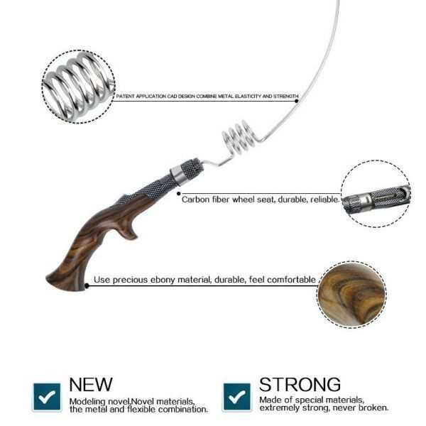 楽天市場】釣り バネ竿 エムロッド 黒檀グリップ EMMROD ポータブル