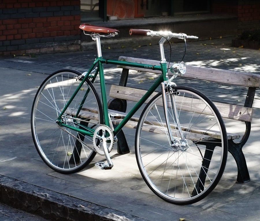 楽天市場】レトロなスチールフレーム 700C グリーン固定ギア自転車