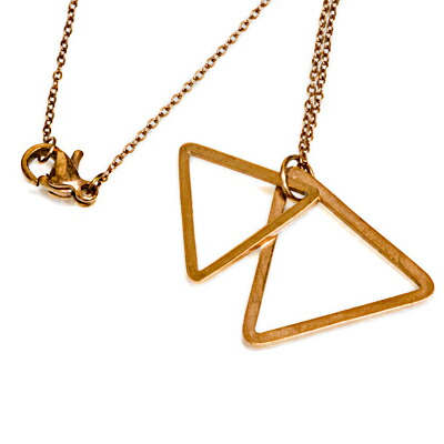 楽天市場】アクセサリー ステンレス Wトライアングルネックレス