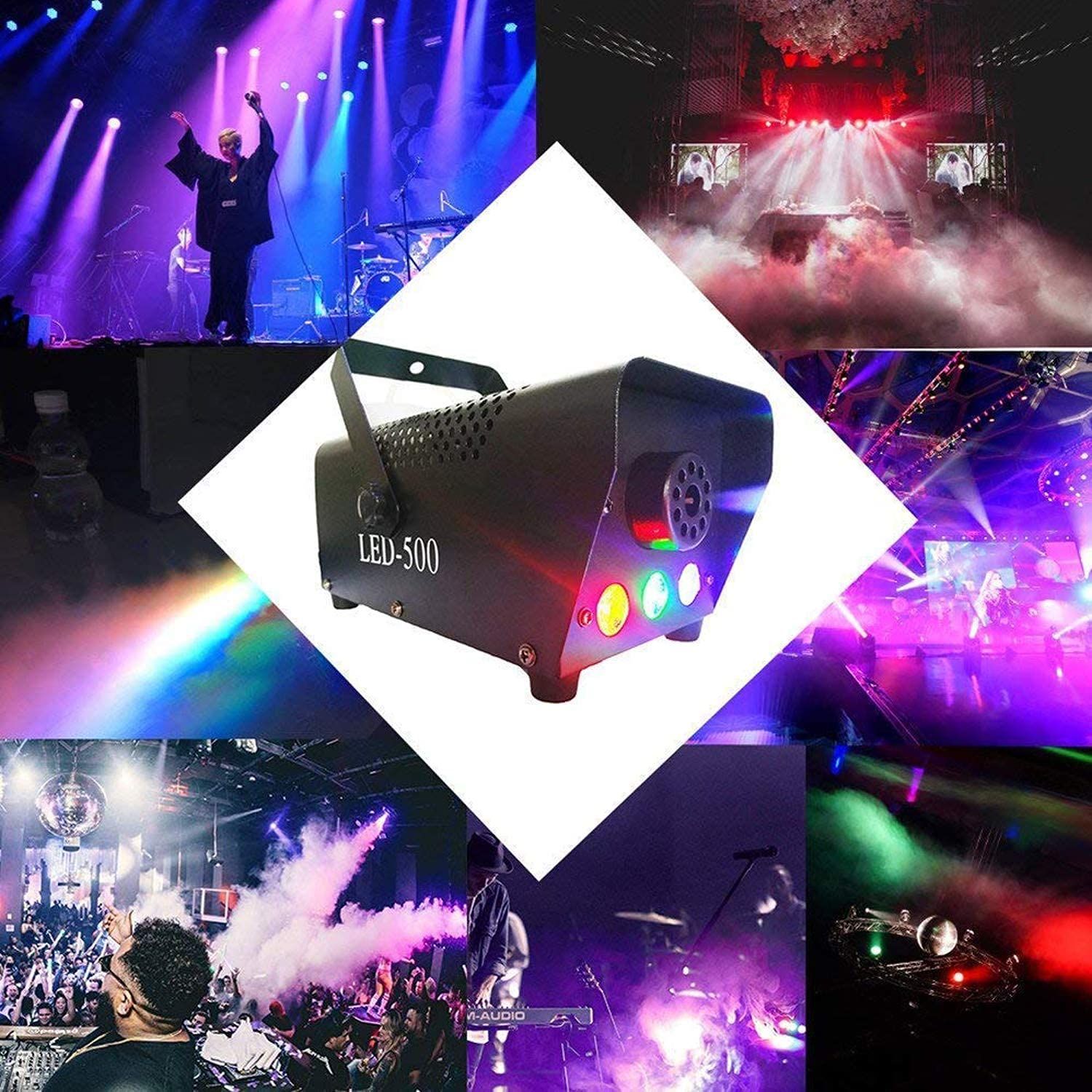 楽天市場】スモークマシン フォグマシン 500W 3 LED RGBモード 赤、緑