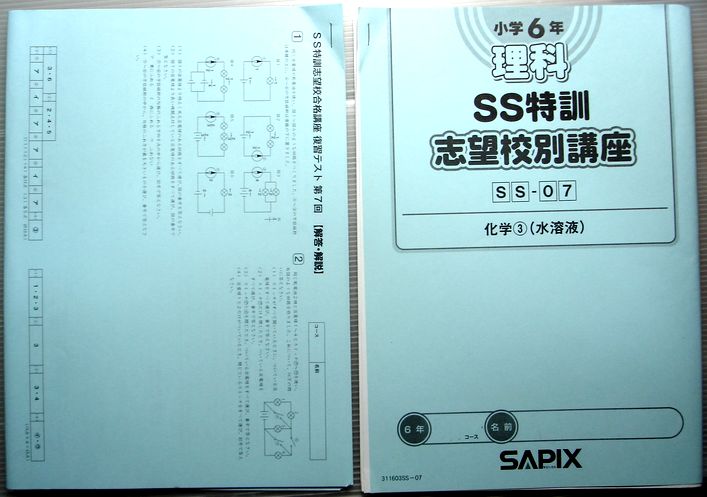 希少❣️㉑あ 理科苦手な方へ サピックス Sunday SapiX 理科単科 6年