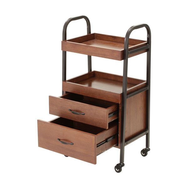 楽天市場】ウッド 木製 ワゴン ラック キャスター付き 引き出し 4段 幅