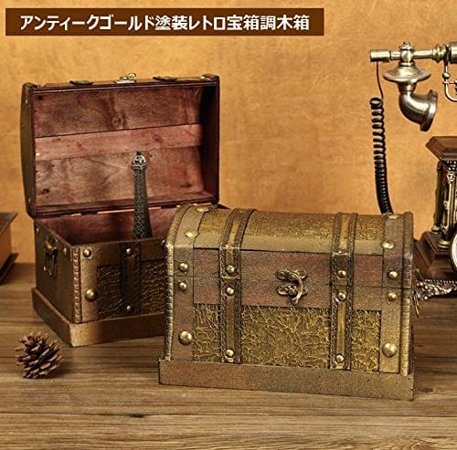 楽天市場】r_planning アンティーク調 木製 宝箱 ボックス レトロ