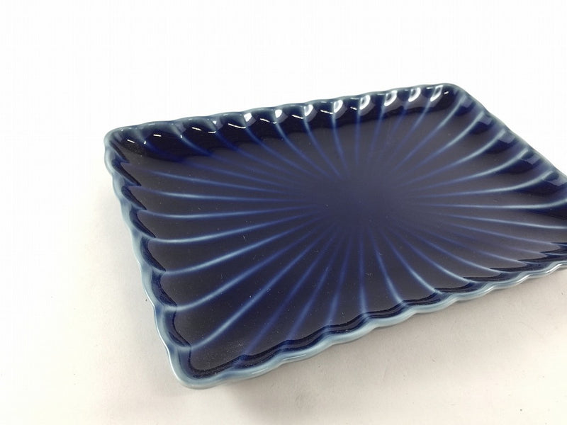 SALE】ルリ釉.菊彫長角皿 16cm 伊万里焼【訳あり】(j.R) — 佐賀有田