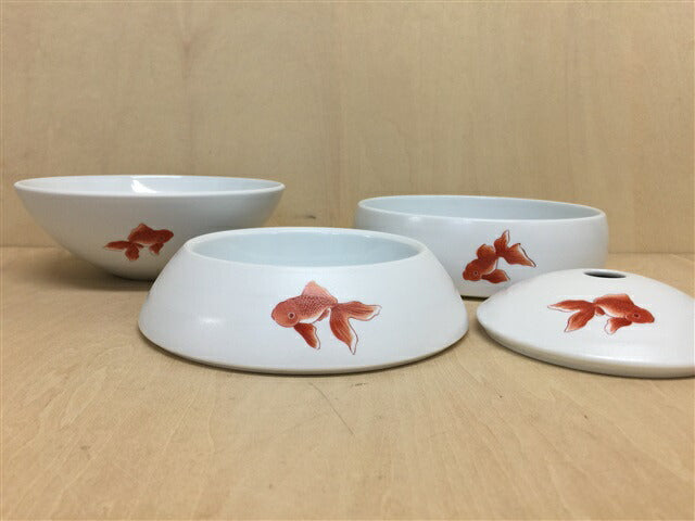 玉重(金魚) 16cm 有田焼【珠型三段重】 — 佐賀有田 ギャラリーつじ信