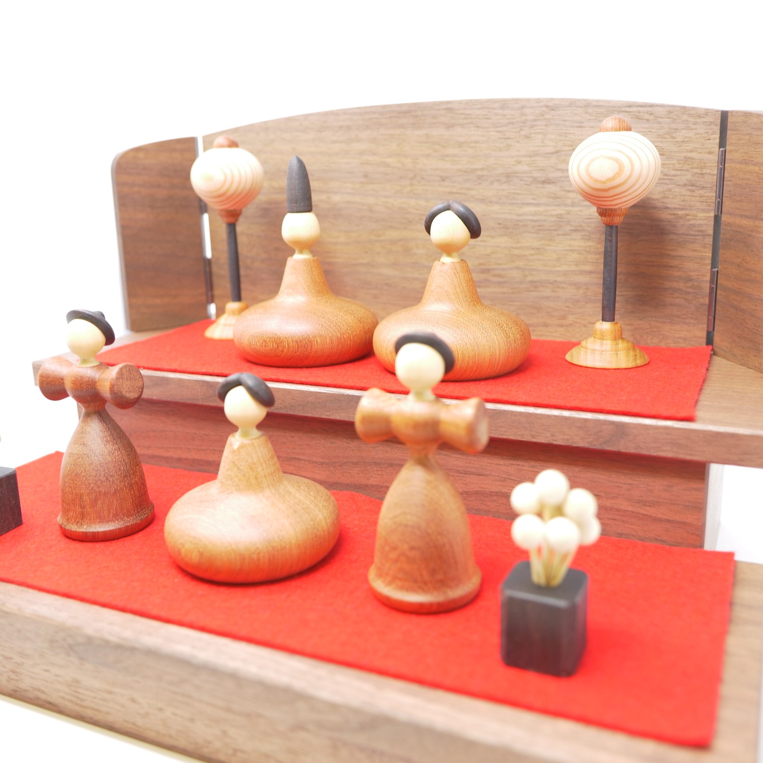 ろくろ細工の三浦木地 ：雛人形】ひな二段セット カリン（限定品
