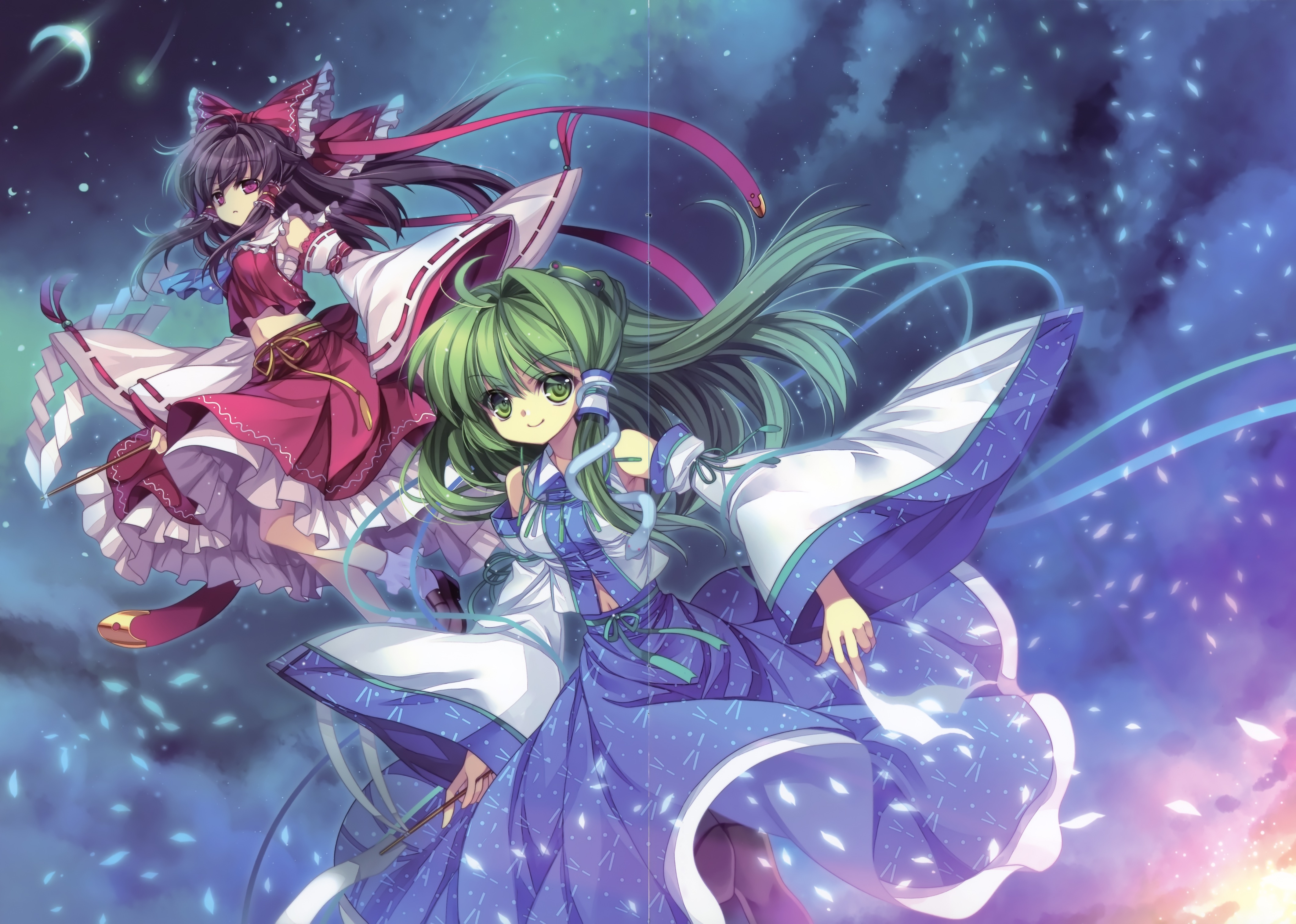 東方【博麗霊夢,東風谷早苗】Capura.L 壁紙 | tsundora.com