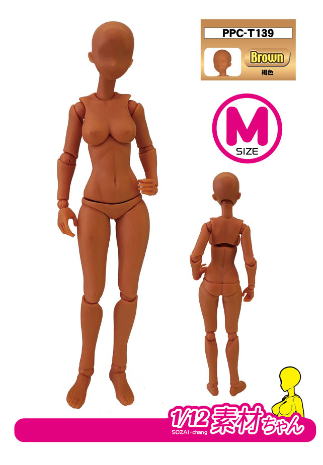 関節技EX 1/12素材ちゃんM 褐色【PPC-T139:4534966004742】｜HOBBY