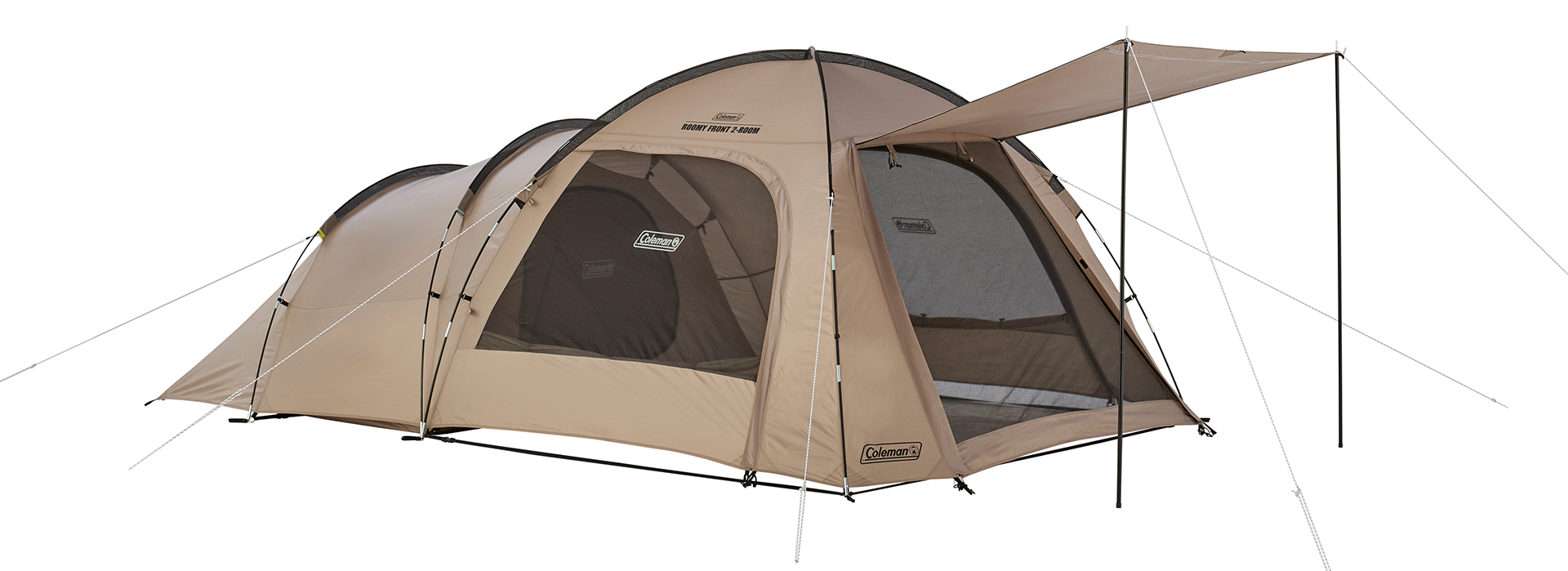 コールマン、デュオキャンプ向きのコンパクトツールームテント。野外
