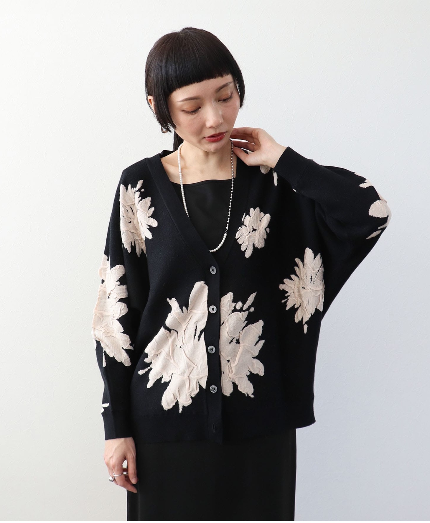 🥀フラワージャガードドルマンカーディガン🥀｜スリーフォータイム