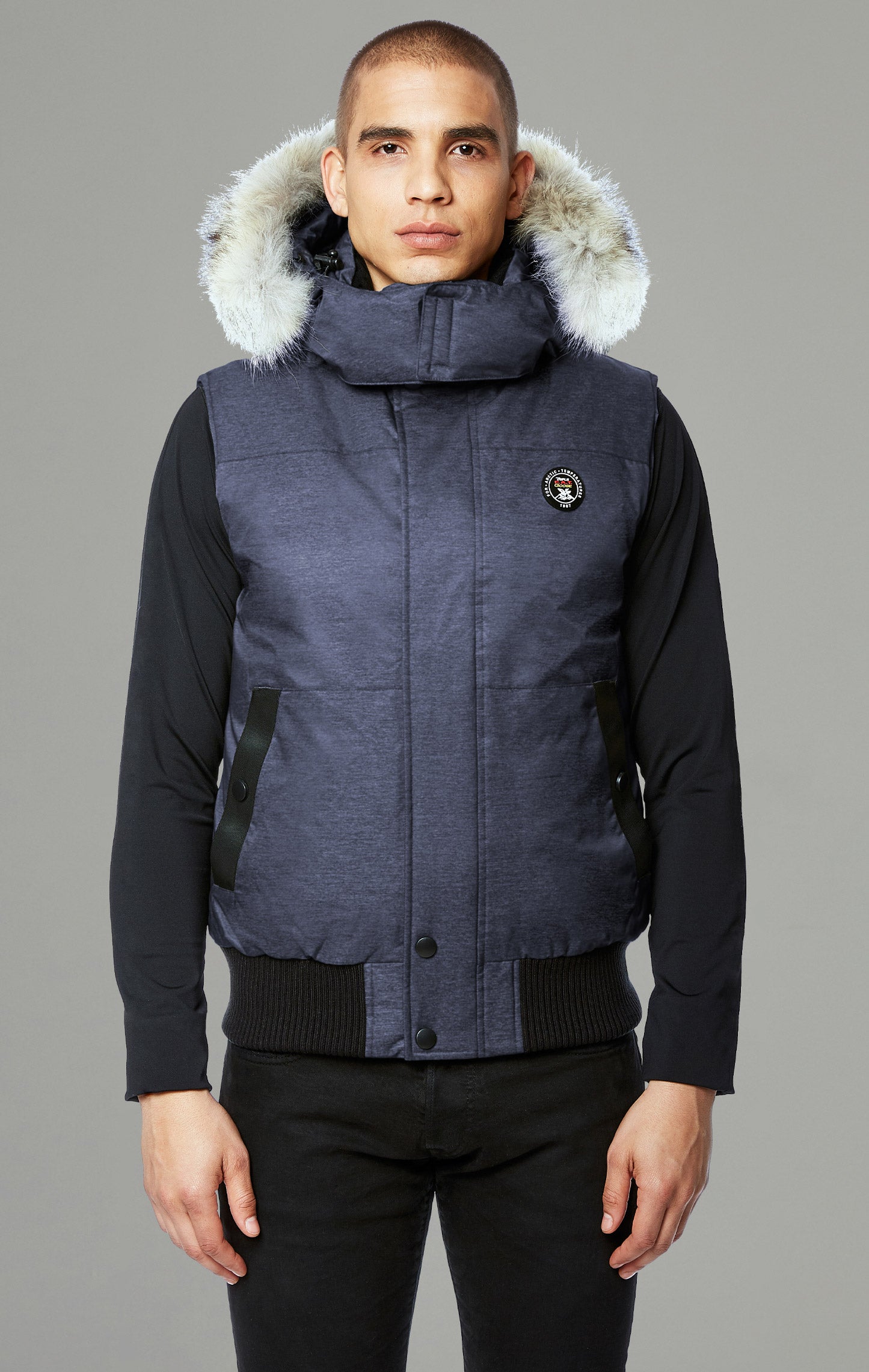 Huntley Men's Vest With Fur Hood | Triple F.A.T. Goose
