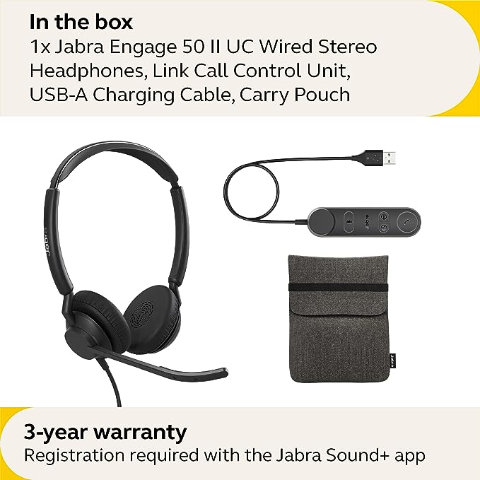 Jabra Engage 50 II Stereo Headset with Link USB-A (MS) - MPN: 5099-299