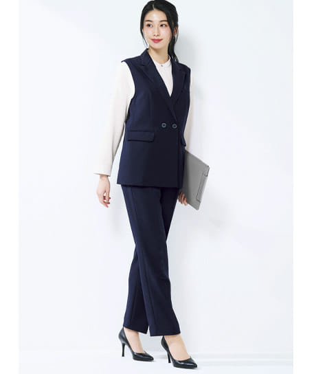 全2色】裾上げらくらくパンツ（ストレッチ・後ろゴム） AP6246 | 事務