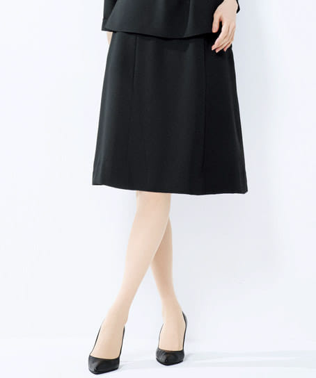 全2色】Aラインスカート（ロング丈・ファインクロス・ストレッチ・抗菌