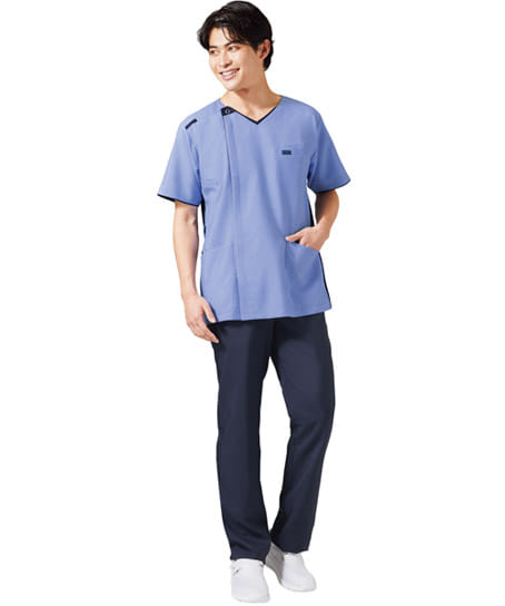 全2色】メンズジップスクラブ 白衣（脇ニット） 7051SC | 医療制服