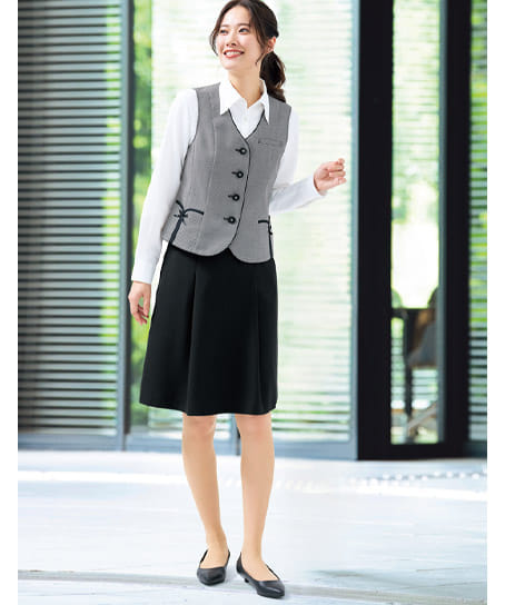 全1色】ソフトプリーツスカート（オックスフォードストレッチ