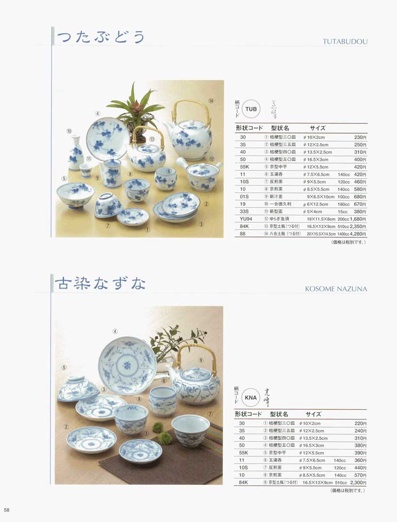 食器 つたぶどう・古染なずな 和食器オープン・暮らしの器・光峰