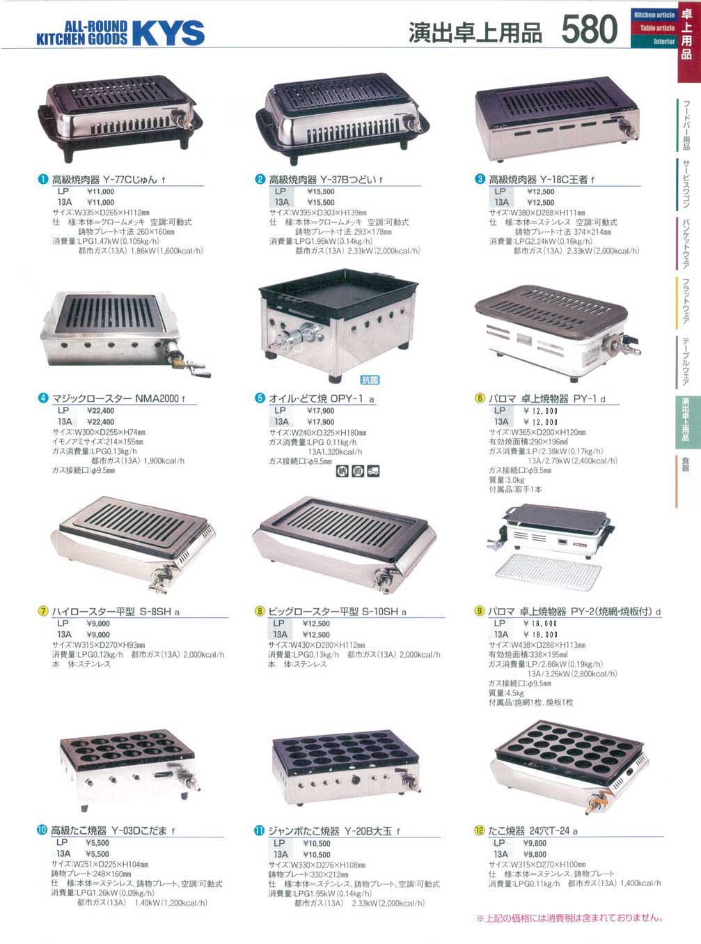 パロマ 卓上型焼物器 PY－1 LP （商品番号10-0580-0601）