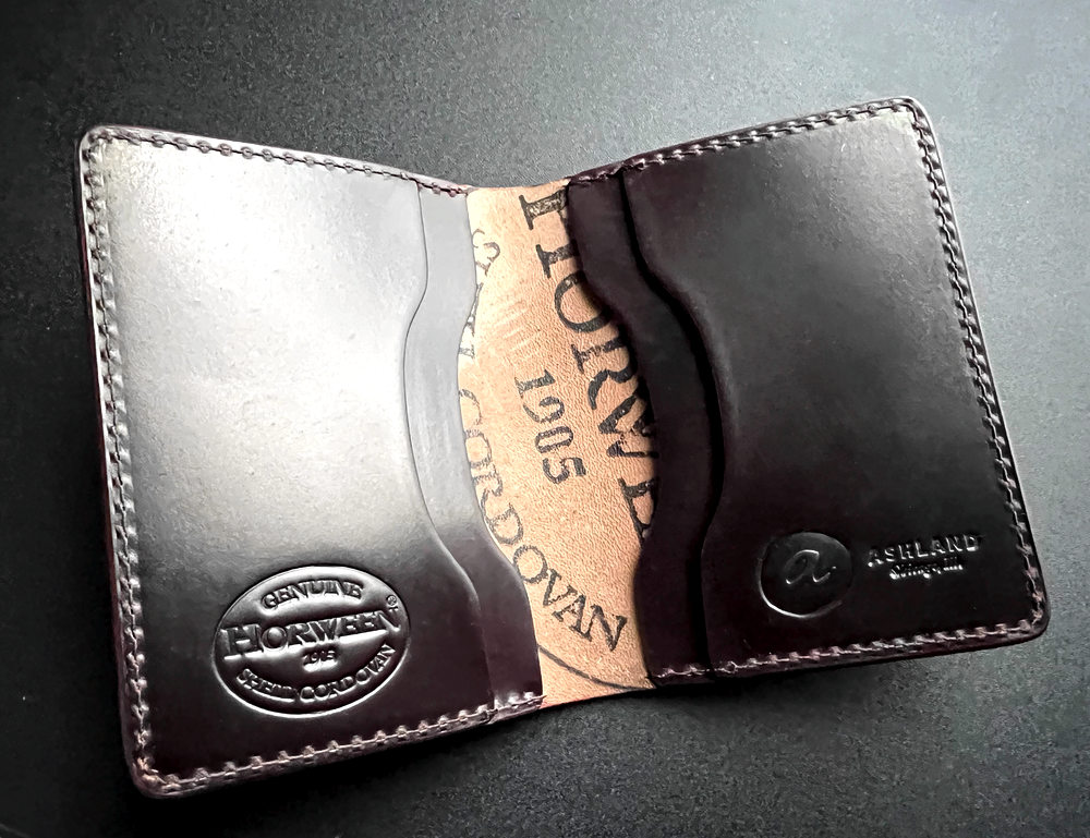 送料無料】Ashland Leather Bugs Mouran Card Wallet Cordovan