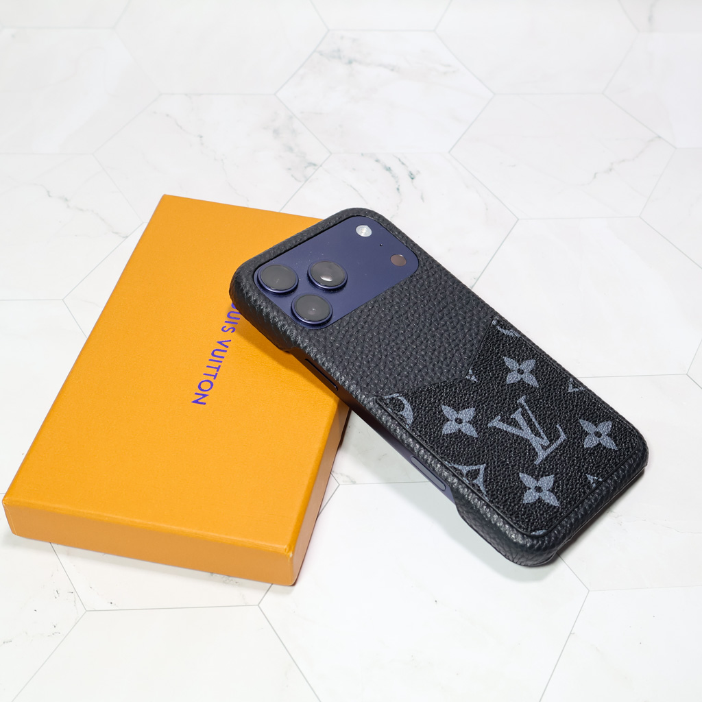 Black Monogram LV iPhone Case for 12-17 Series - uCaseSpot