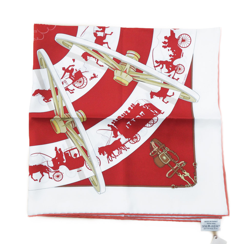 栄】【HERMES】エルメス H981167S 12 カレ70 車輪でめぐるパリ 大判