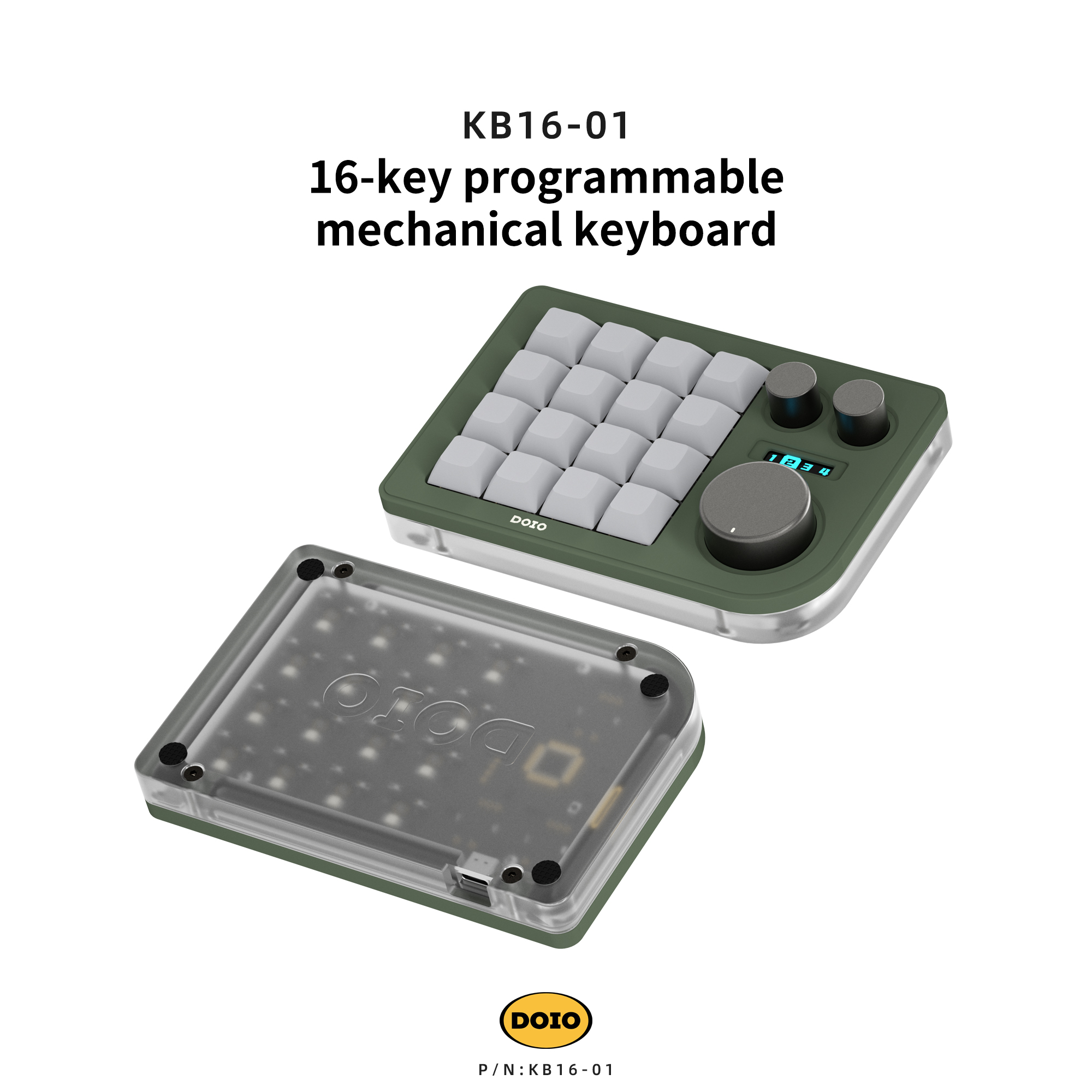 DOIO 16 keys Programmable Multifunction Mechanical keyboard