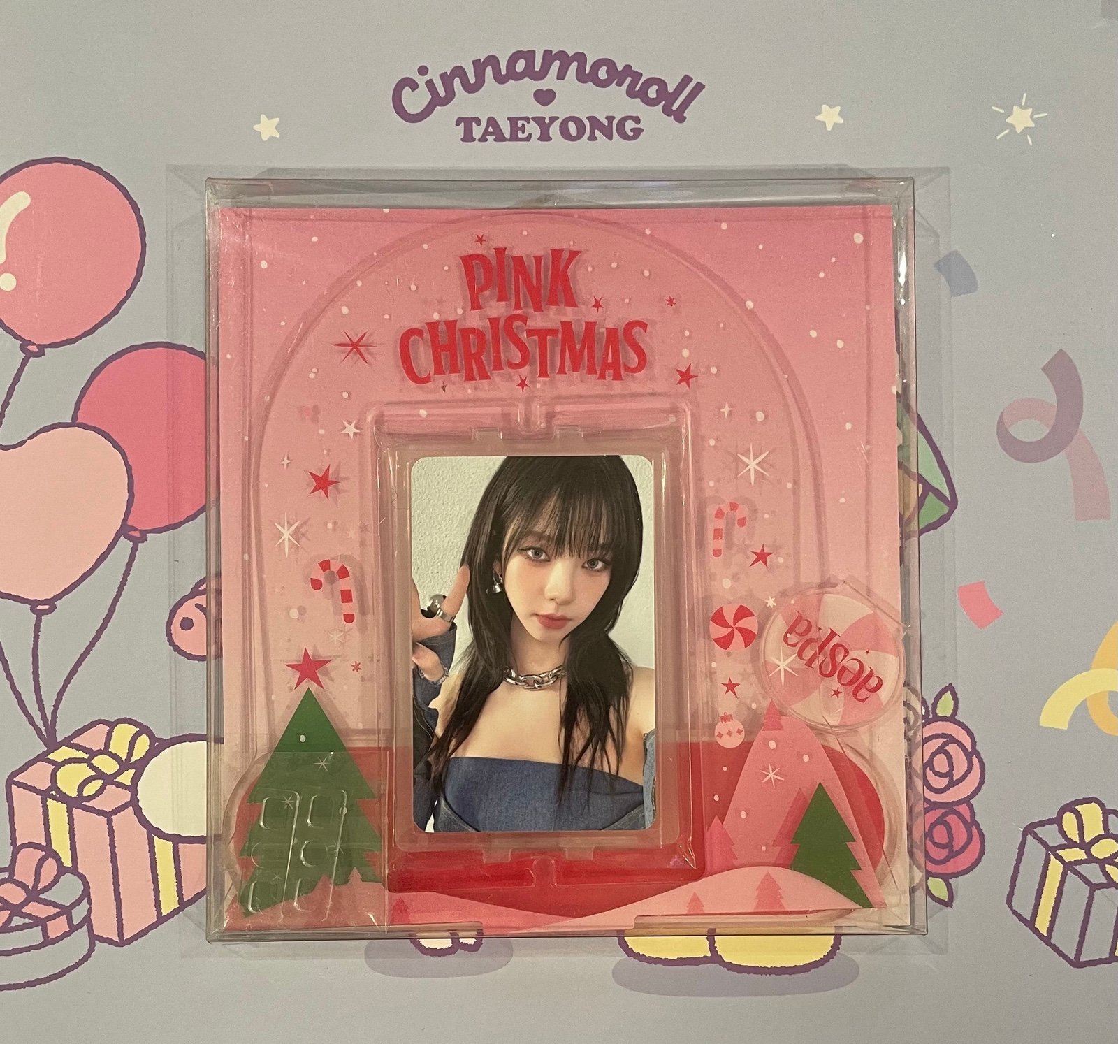 Aespa Pink Christmas Acrylic Turning Standee | Mercari