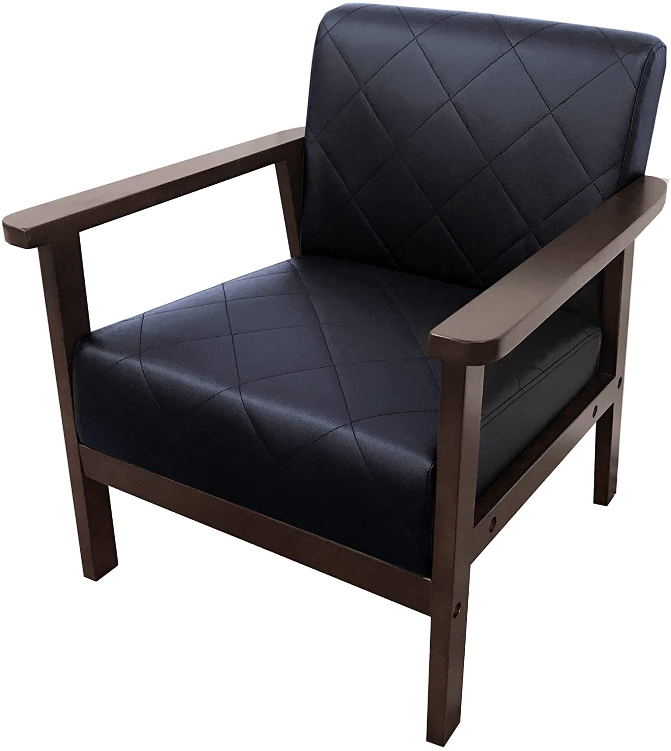 1人掛け 木肘ソファ 合皮レザー[幅63cm] AX-1665-1P – 家具ソファーと