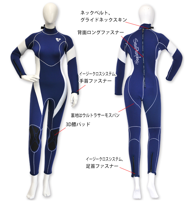 SEA PEOPLE おどろくほど着やすい ウェットスーツ レディス 5mm