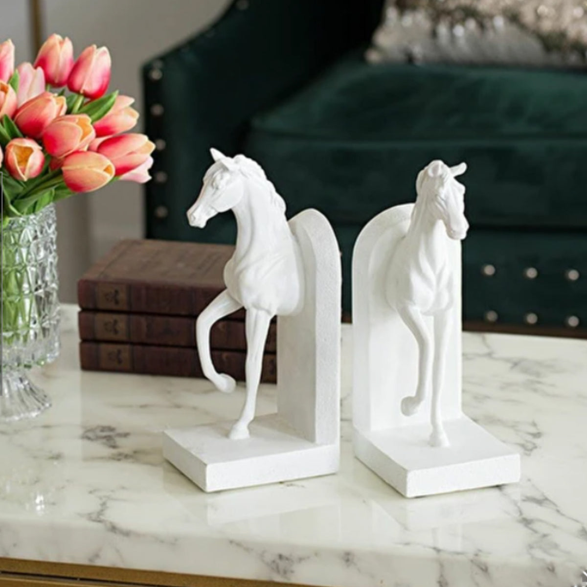 おしゃれブックエンド /（馬）のオブジェでデスク周り 棚もスッキリ