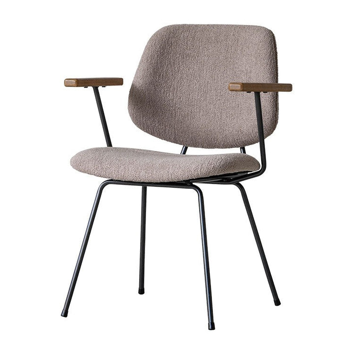 アボック ダイニングチェア 肘付 ファブリック素材 PUレザー スチール