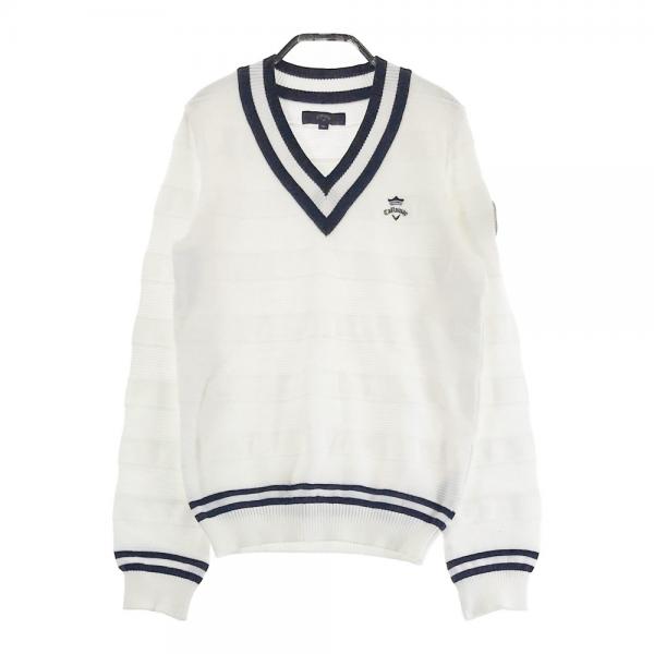CALLAWAY キャロウェイ Vネック 長袖ニットセーター ホワイト系