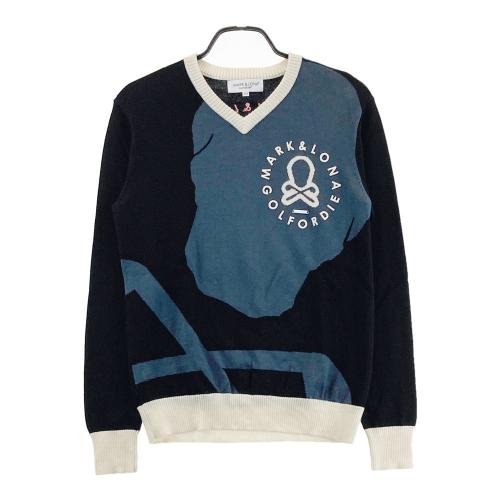 MARK&LONA マークアンドロナ Vネックニットセーター ウール混 星柄