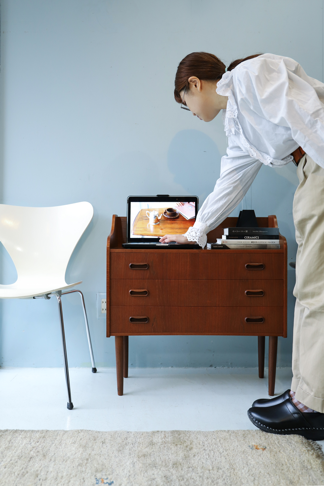 デンマーク ヴィンテージ チェスト 棚 3段 チーク材 収納 北欧家具