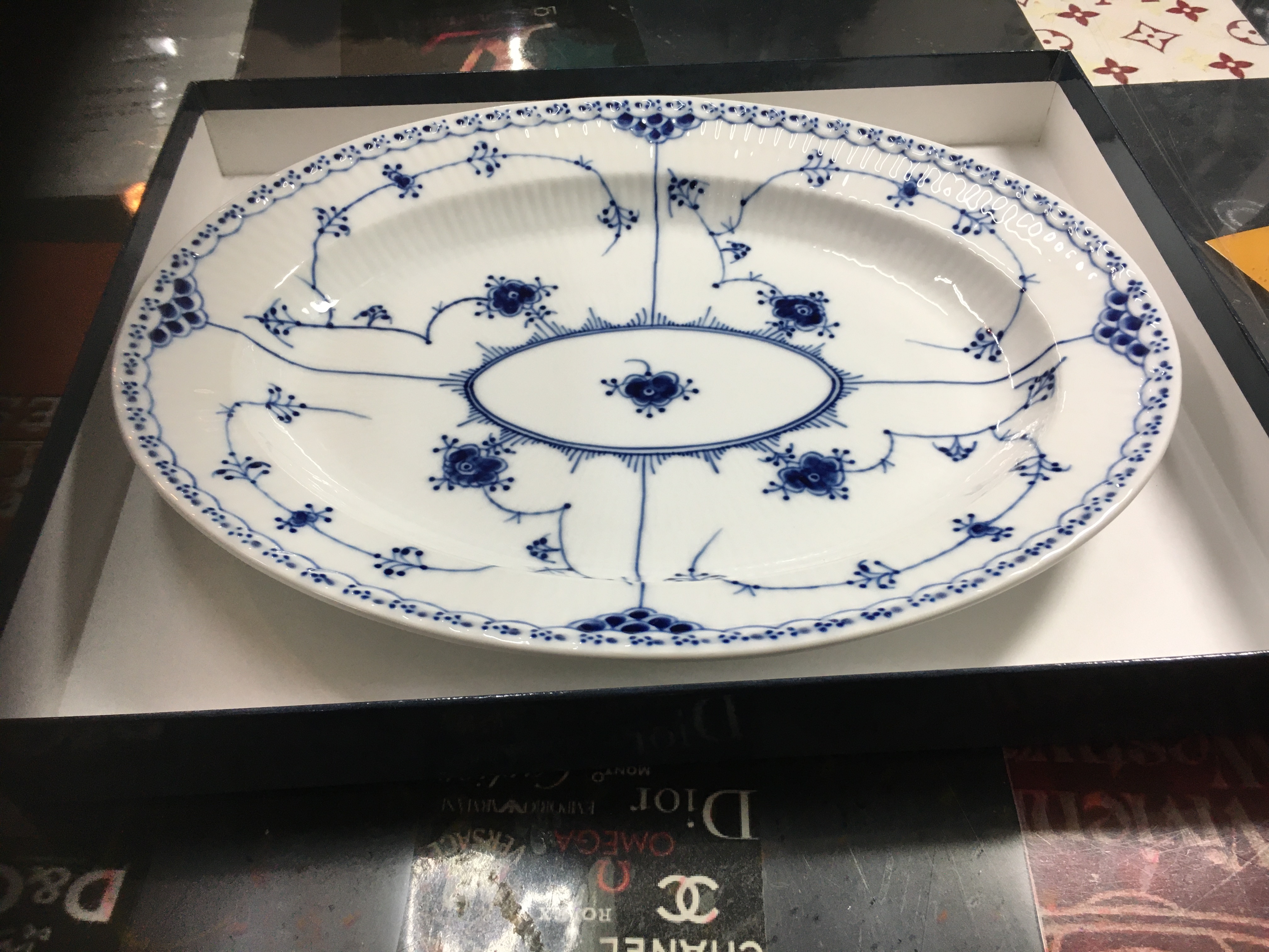 ロイヤルコペンハーゲン 大皿 プレート ハーフレース オーバル